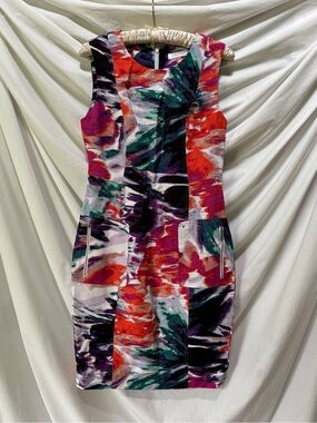 Calvin Klein Abstract Print Classic Sleeveless Sheath Dress size 4